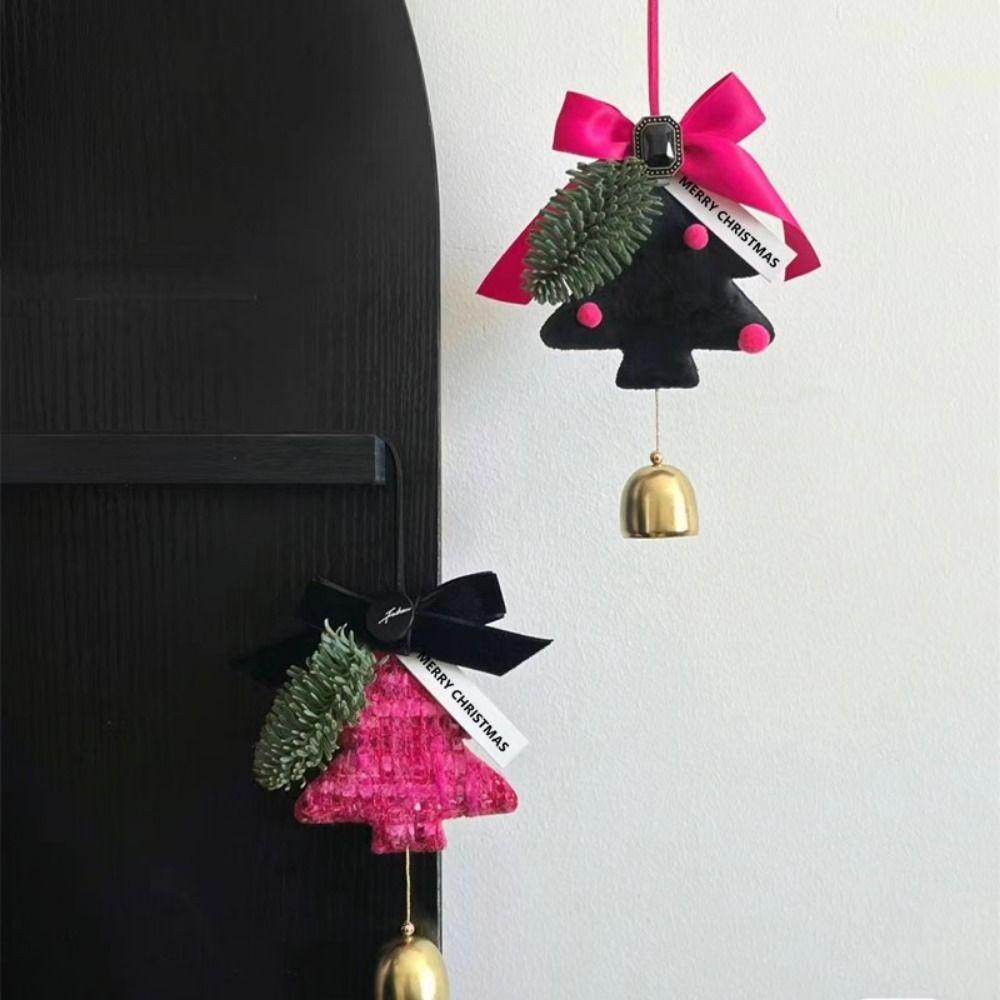 Плюшевое украшение на рождественскую елку с маленьким колокольчиком, настенное украшение на рождественскую елку, маленькие подарки