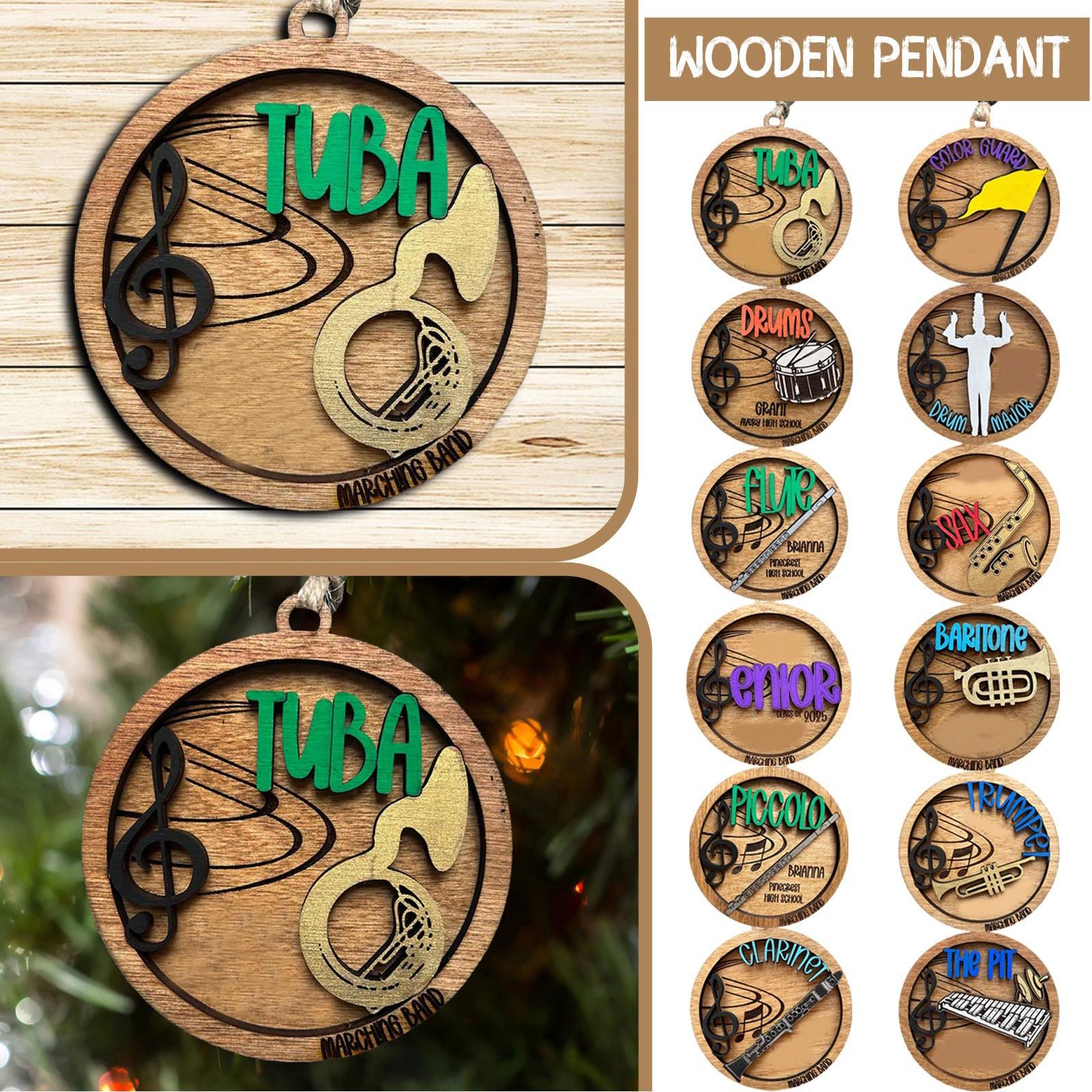 Ленточное украшение на рождественскую елку Креативное деревянное трехмерное ленточное украшение на рождественскую елку Подвеска One Size